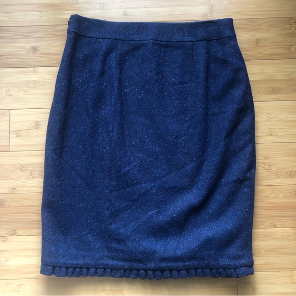 Talbots Blue Donegal Tweed Shetland Ruffle Wrap Skirt. Size: 10 - Picture 7 of 9